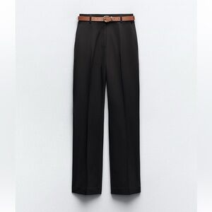 NWT Zara black dress pants with belt. Size Medium.